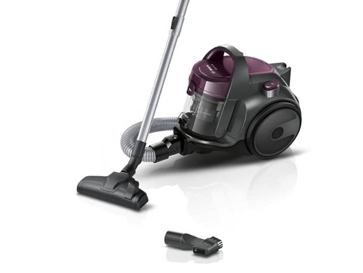 Bosch BGC05AAA1 Série 2 - Aspirateur traîneau sans sac\, rayon 9 m Aspiration puissante\, filtre hygiénique PureAir\, rangement facile du tuyau\, compact et léger