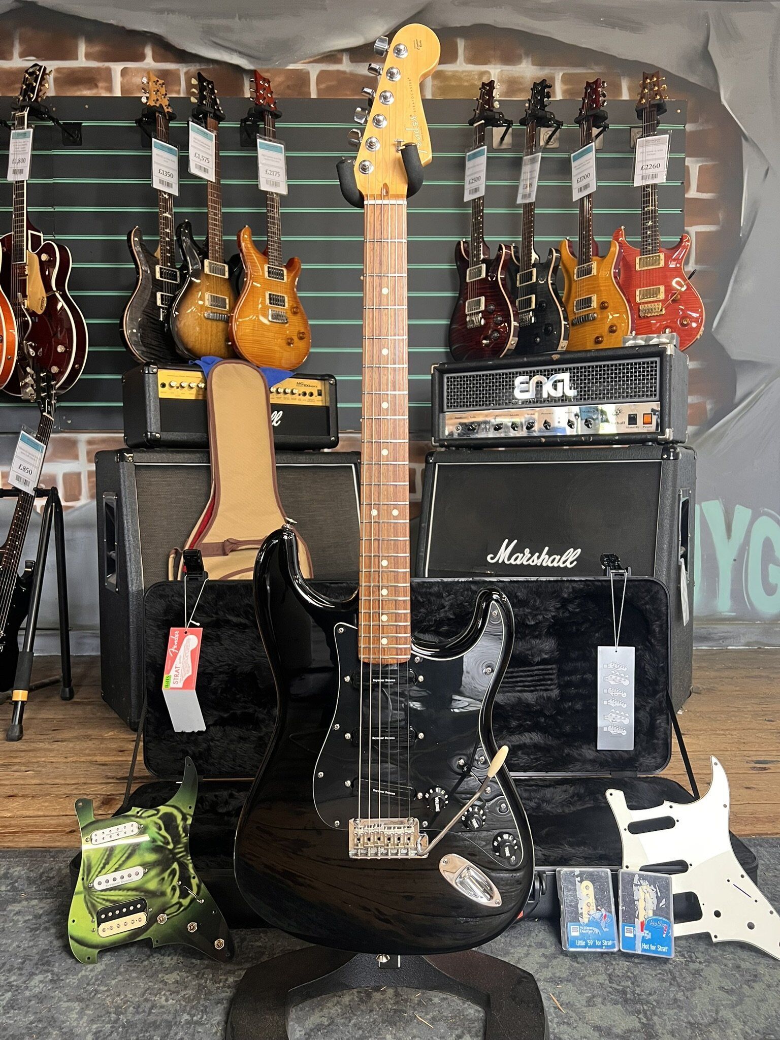 Fender American Standard Stratocaster Shawbucker HSS Black 2016 Modified   black - Refurbished
