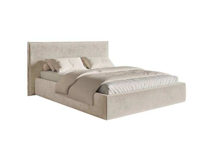 POLSTERBETT Softie Beige Velours 180x200