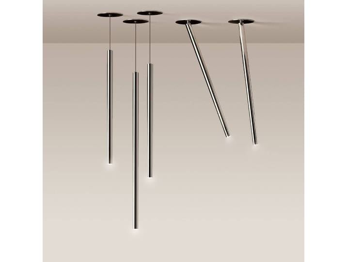 Nemo LED Deckenlampe Canna Nuda, chrom / silber, für Wohn- / Esszimmer, Metall, Modern, LED Deckenleuchte