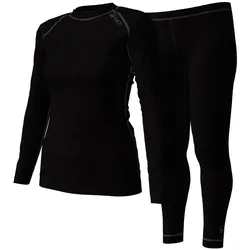 Frauen HALTI Halti NEVA DAMEN BASE LAYER SET Merino Funktionswäsche - Black - 40