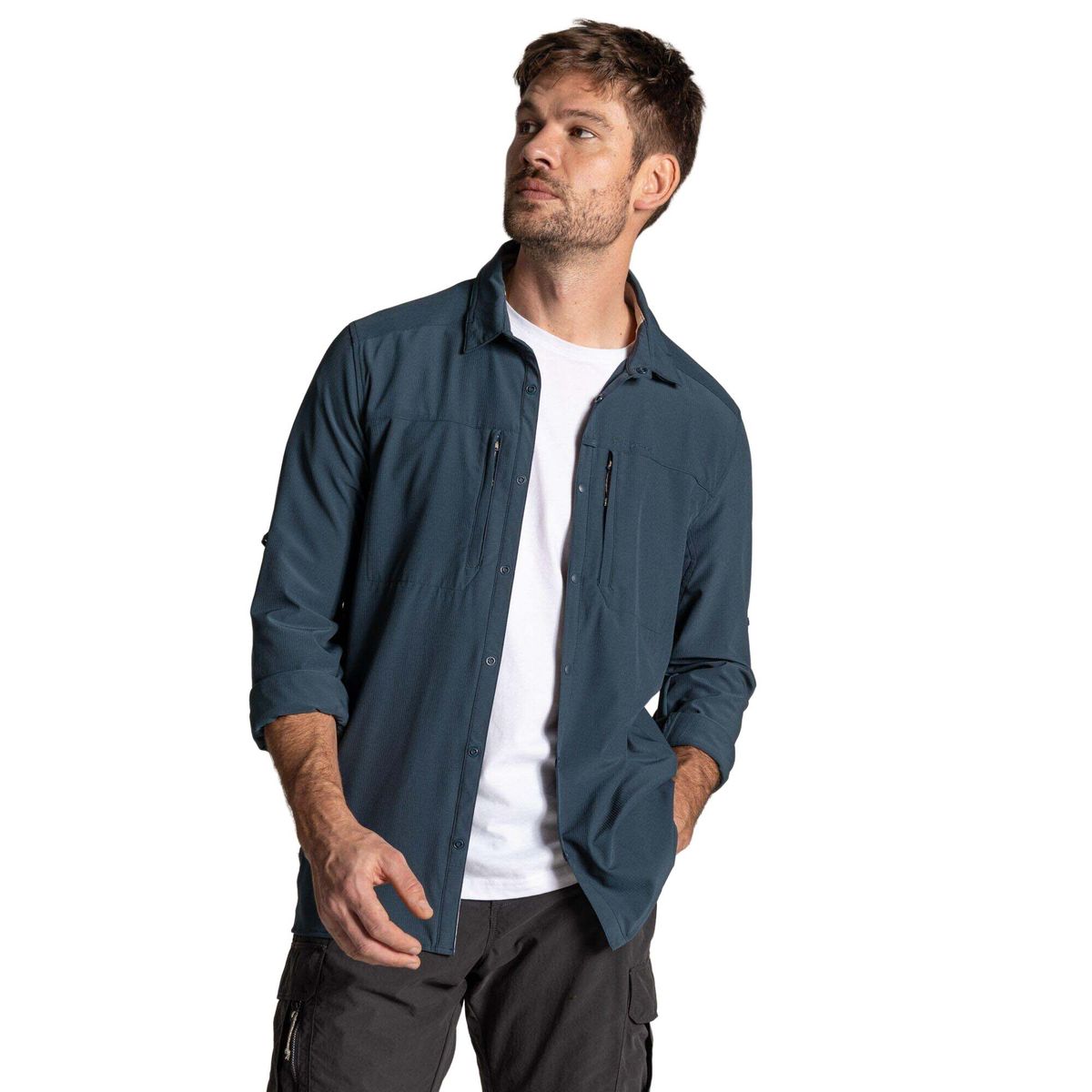 Craghoppers Nosilife Pro Long Sleeved Shirt V blue stone (BRK) M CMS706 BRK 60