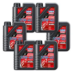 6x Motoröl LIQUI MOLY 20753 Motorbike 4T Synth 10W-40 Street Race Motorrad 1 Liter