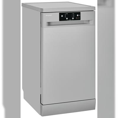 Exquisit Geschirrspüler schmal | 9 Maßgedecke, Energieklasse D, 49 dB | Startzeitvorwahl, höhenverstellbarer Oberkorb, Aquastop | GSP9109-451D silber