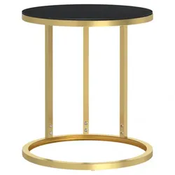 Beistelltisch Hartglas V3 | vidaXL : Farbe - Gold und Schwarz