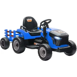 KINDER-ELEKTROTRAKTOR 3-Gang mit Anhänger, 2 Motor, für 3-8 Jahre, Blau