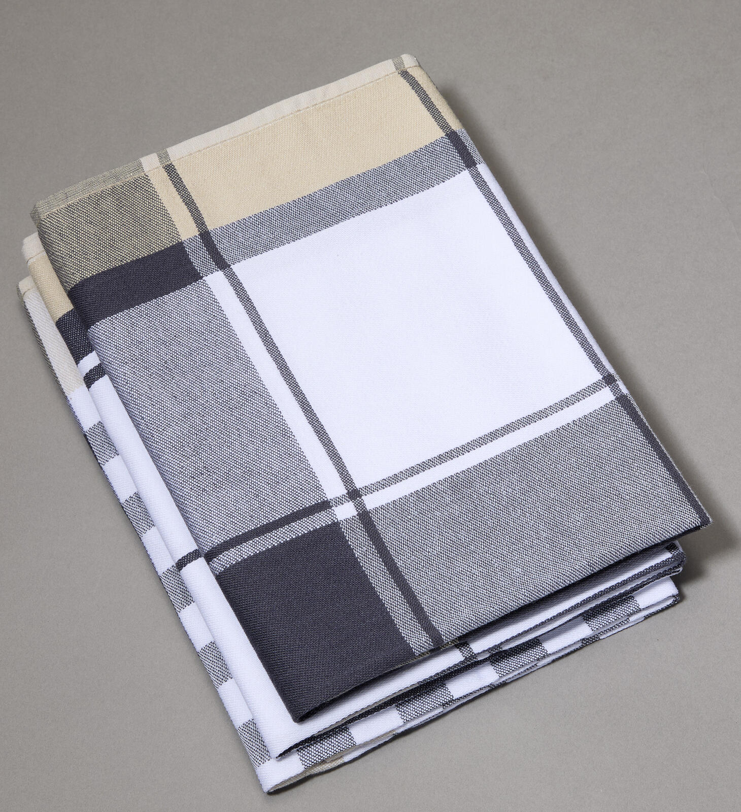 Dyckhoff Karo Geschirrtücher 50 cm x 70 cm grau 02902 99 110