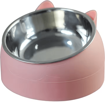 Inspire Curations ComfortTilt Stainless Steel Elevated Pet Bowl pink 100ml