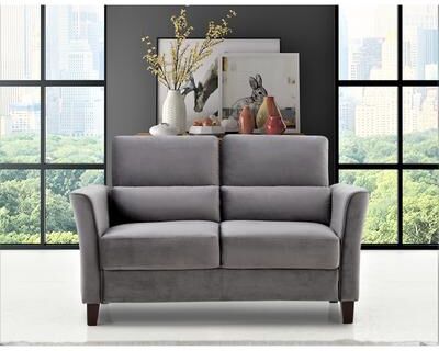 US Pride Furniture "57.88"" Mid Century Modern Upholstered Sloped Arms Living Room Loveseat"