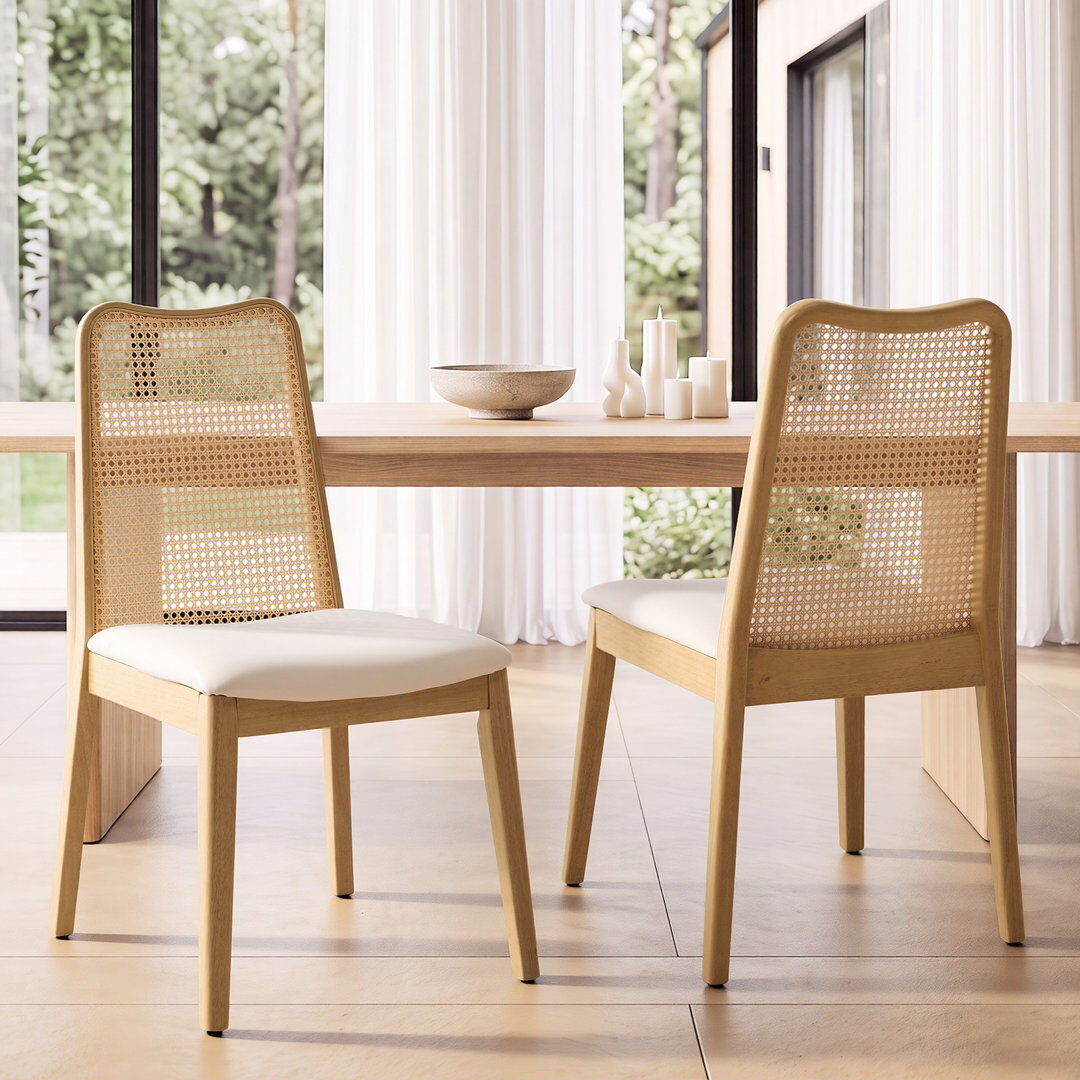 Brambly Cottage 48 cm H Side Chair PU Leather-White 92.5cm H X 50cm W X 51cm D