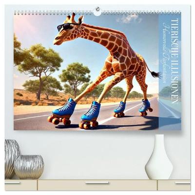 Tierische Illusionen - Humorvolle Tierfantasien (hochwertiger Premium Wandkalender 2027 DIN A2 quer), Kunstdruck in Hochglanz
