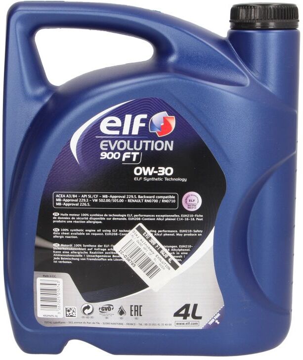 Motoröl ELF 2213993 Evolution 900 FT 0W30 4L