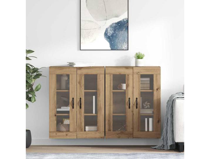 vidaXL Armoires murales\, 2 pièces\, chêne artisanal\, 69\,5 x 34 x 90 cm