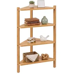 Relaxdays Eckregal Bambus und MDF Hellbraun
