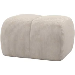 Hocker Mojo mit Cord-Bezug, modern gepolstert, Natur Ecru, stilvolles Design, 84 x 64 x 45 cm