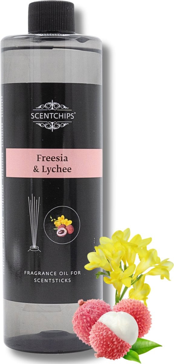 Scentchips Geurstokjes Navulling Freesia & Lychee Geurverspreider Luchtverfrisser Huisparfum 400ml