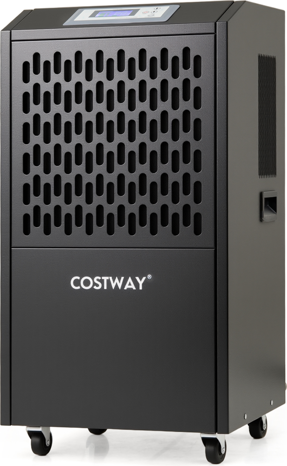 COSTWAY 118 L/Tag Bautrockner, Luftentfeuchter kommerziell mit Ablaufschlauch, 24H Timer & 4 Rädern, Entfeuchtungsgerät für Räume bis 790m²