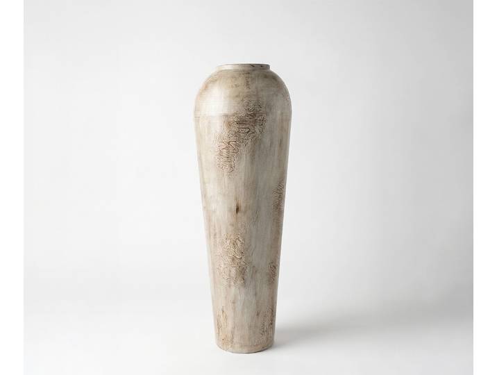 Vase Tavera B27 x T27 x H82 cm Metall Ivory Terra Handgemacht, Wohnaccessoires