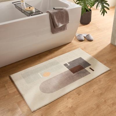 Badematte GINO FALCONE "Ariella GF-150", grau (grau multi), H:7mm, Polyester, Badematten, Badematte, Badteppich, bedruckt, modernes Design, weich & kuschelig