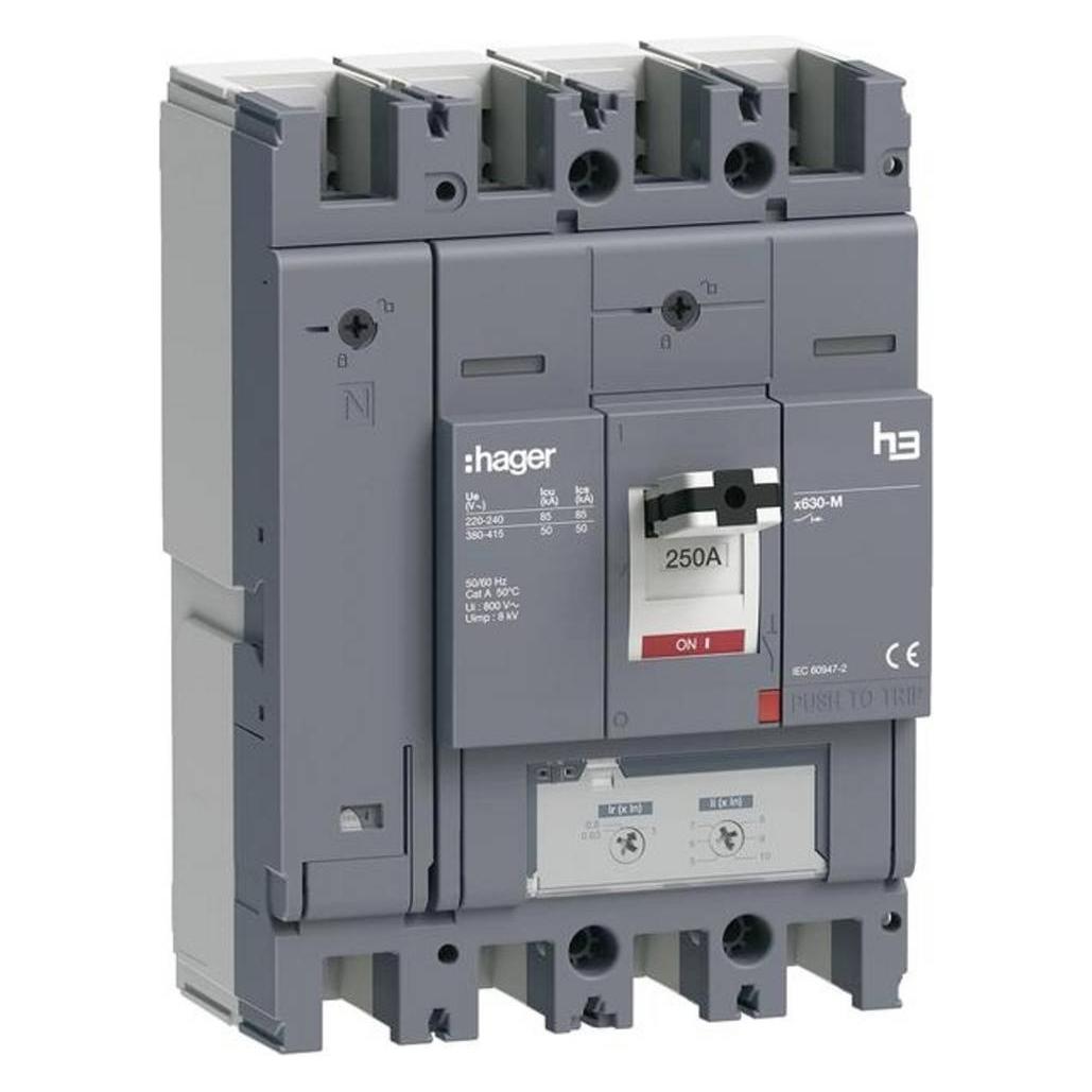 Hager HMJ251DR h3 x630 TM ADJ 4P4D 250A 50kA Leistungsschalter (HMJ251DR)