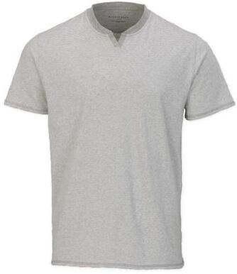Boxercraft BM2401 Striped V Notch Top in Oxford Heather/White size Small   Cotton