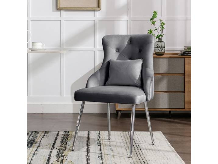 Fauteuil Chaise de salle à manger de haute qualité nouveau design avec motif de bouton fauteuil rembourré chaise avec pieds en