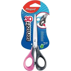 Maped Sensoft 3D Schere, RECHTSHÄNDER, Länge 16 cm, verschiedene Farben