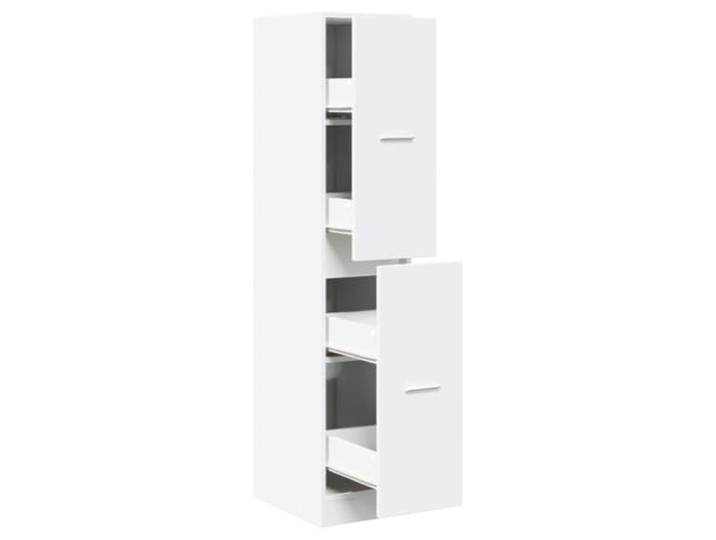 NKOPPFG Apothekerschrank Weiß 30 x 41 x 144,5 cm Holzwerkstoff Metallschienen, elegante Griffe, Wandbefestigung, Schubladen, Küche, Wohnzimmer, Büro, Vorrat, Organisation