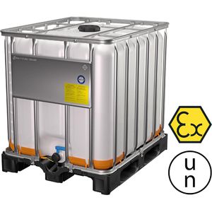 Werit IBC-Container 1000 Liter, 100 x 120 x 116cm, mit Auslaufventil