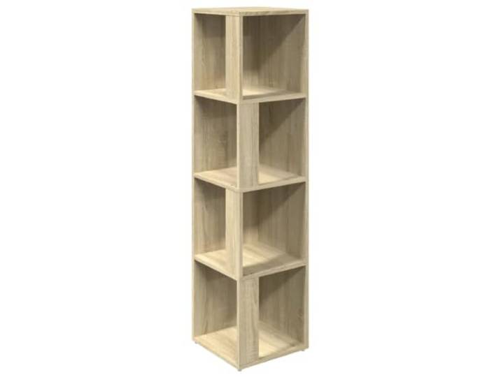 Eckschrank aus Holz, 33 x 33 x 132 cm, elegante Aufbewahrung, Wohnzimmer, Abendveranstaltung, Cosy, aus Sonoma-Eiche, 02_0047974