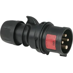PCE CEE 16 A/400 V - 4P Plug male Schwarz - Turbo Terminal - screwless - IP44