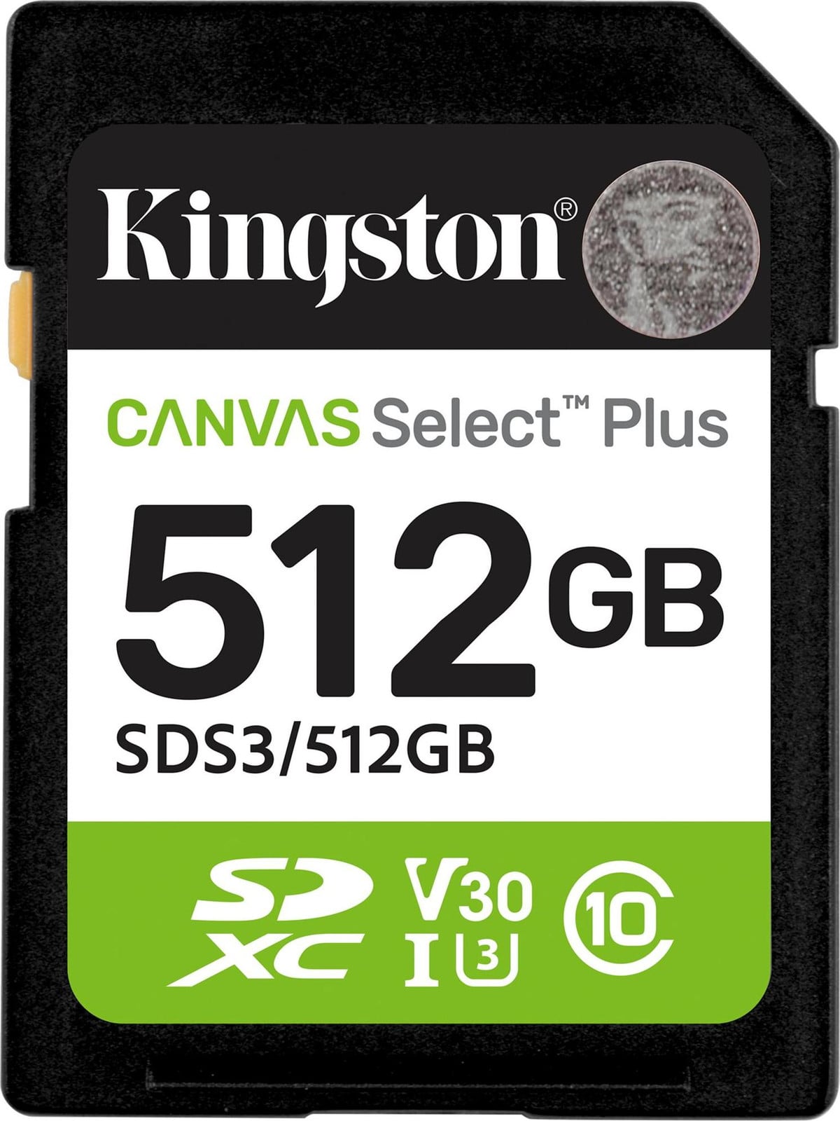 Kingston Technology SDXC Canvas Select Plus Gen3 Geheugenkaart 512GB 150MB/s C10 UHS-I U3 V30