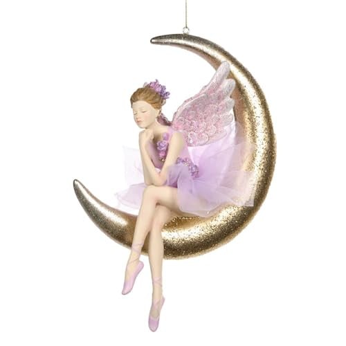 Goodwill Kersthanger Ballerina op maan goud-roze 26 cm