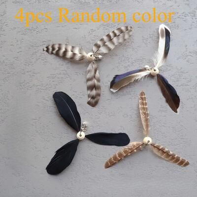 Uplift Picks Rotating Feather Cat Teaser Stick For Interactive Chasing And Indoor Play 4 Pcs