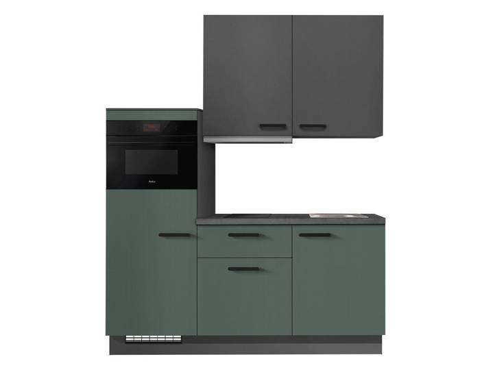 Impuls Küchenleerblock Ip1200, Graphit, Dunkelgrün, 1 Schublade(n) Schubladen, nur wie online abgebildet bestellbar, 180 cm, seitenverkehrt erhältlich, vormontierter Korpus, Küchen, Küchenzeilen & Küchenblöcke, Küchenzeilen ohne Geräte