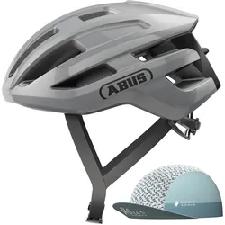 Rennradhelm ABUS "POWERDOME ACE" Gr. M, grau, Helme, M Kopfumfang: 54cm - 58cm, glänzend, unifarben