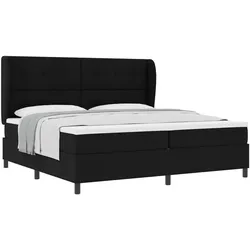 vidaXL, Boxspringbett, Boxspringbett Mit Matratze Stoff Schwarz (200 x 200 cm)