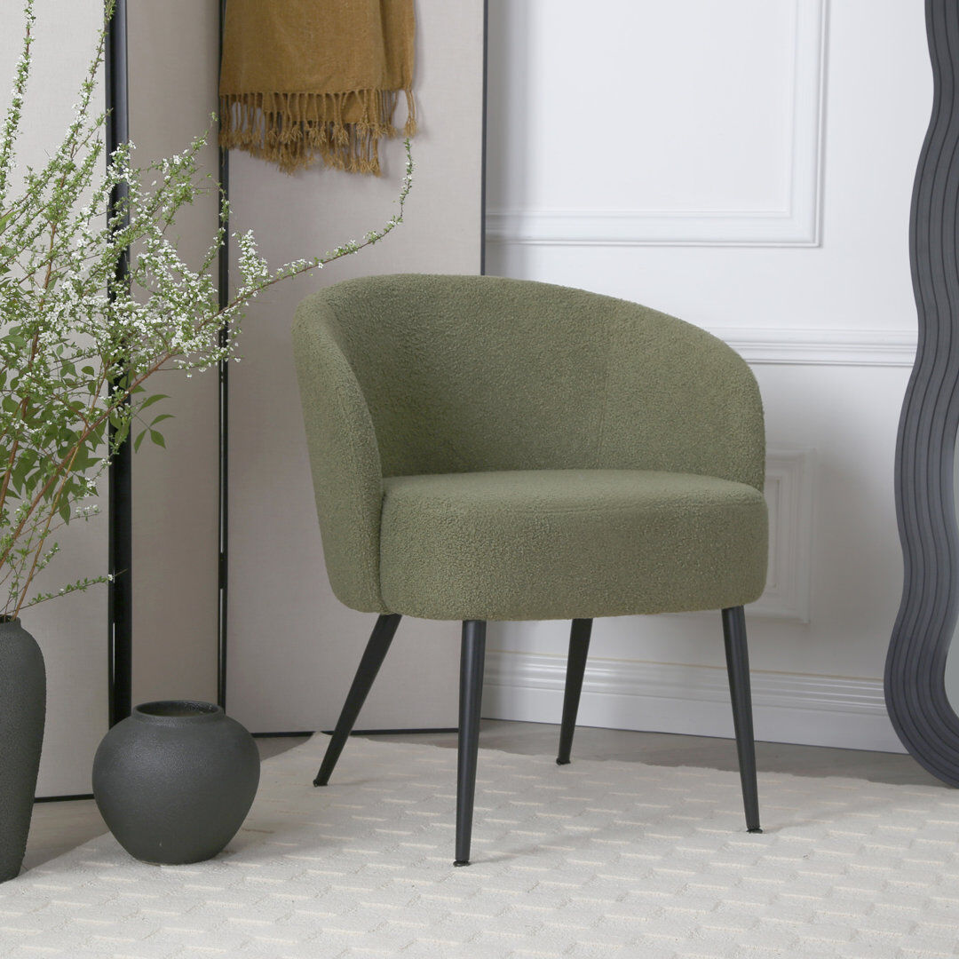 17 Stories Upholstered Teddy Armchair Green 79.5cm H X 70cm W X 62cm D