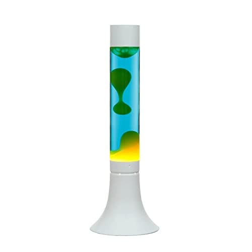 Licht-Erlebnisse Yvonne Lavalamp Retro Tafellamp Wit Blauw Geel
