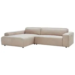 MAISON Ecksofa Houston Leder Light Grey
