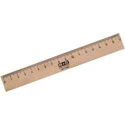 M+R Lineal Holz 17cm Buche Metalleinlage Packung mit 20 Stück