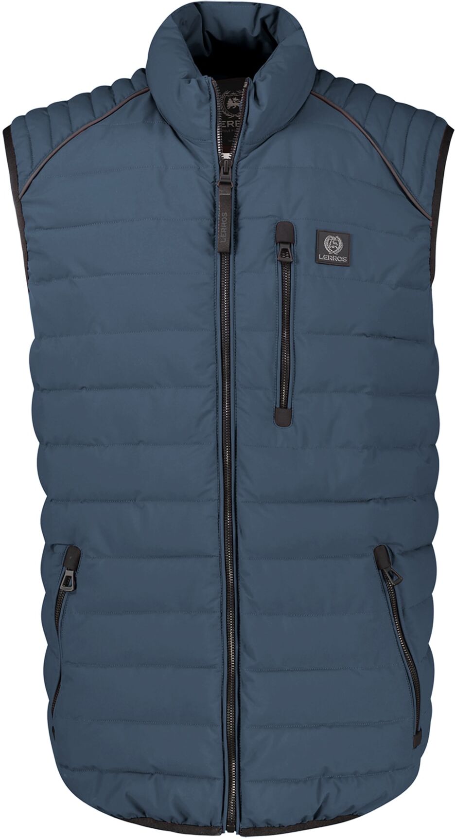 Steppweste LERROS "Sportive Steppweste mit hohem Kragen und Zippertaschen", Herren, Gr. 3XL, blau (bold navy), 100% Polyester, Westen Steppweste