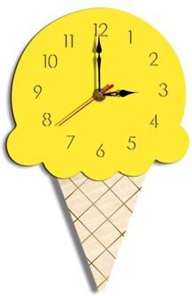 Inspired Deals Ice Cream Decorative Wall Clock For Kitchen And Cute Home Decor yellow