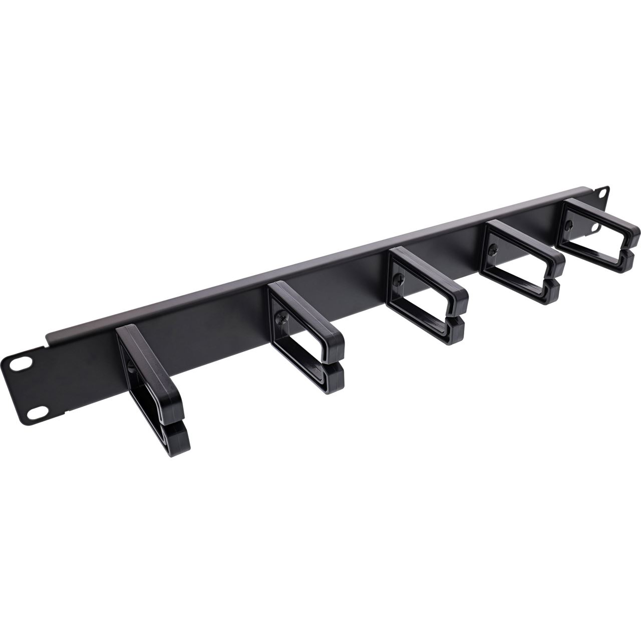 InLine 19" Kabelführungspanel, 5 kleine Bügel, RAL 9005, schwarz