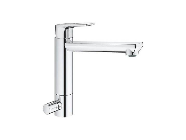 Grohe Küchenarmatur BauLoop, mittelhoher Auslauf, Absperrventil