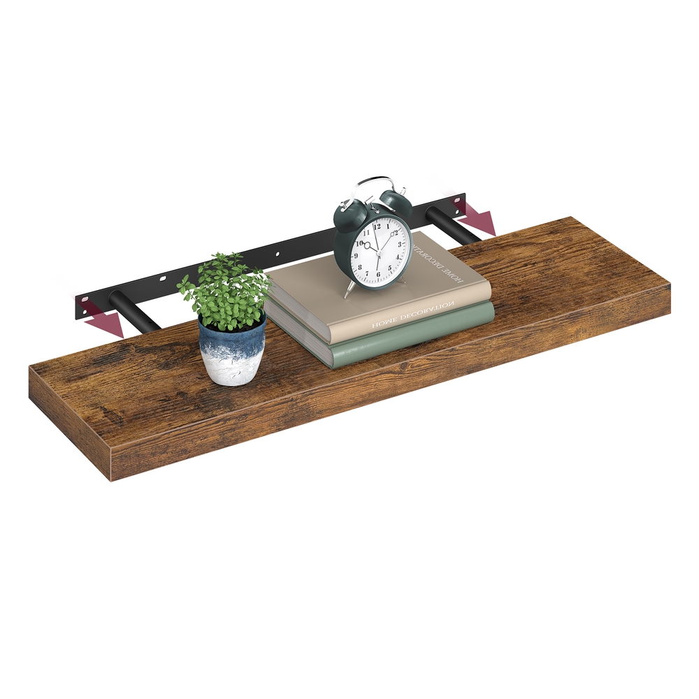 VASAGLE Wandboard 80 cm Holzoptik Vintage LWS28BX