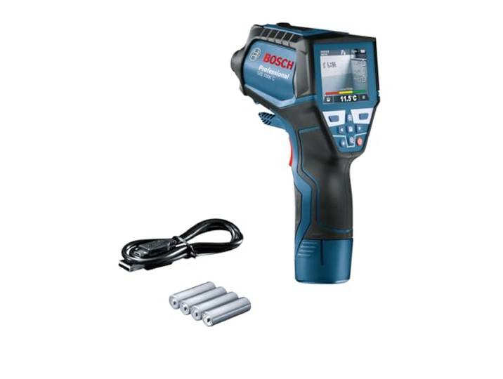 Bosch Professional Thermomètre infrarouge GIS 1000 C (avec fonction application\, plage de température : –40 °C à 1000 °C\, 4 piles AA\, dans une boîte en carton)