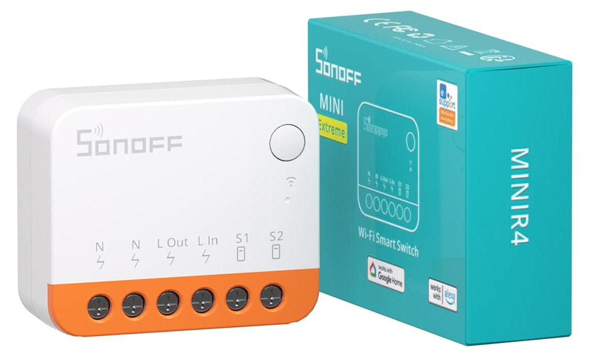 Selius MINI R4 WiFi Smart Switch 2-Way DIY Smart Switch met afneembare relaismodus, 2.4G WiFi en APP-bediening, compatibel met Alexa en Google Home Assistant