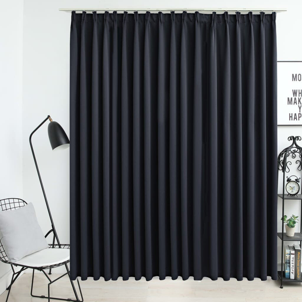 Ebern Designs Azurae Blackout Curtain Black 290cm W X 245cm H