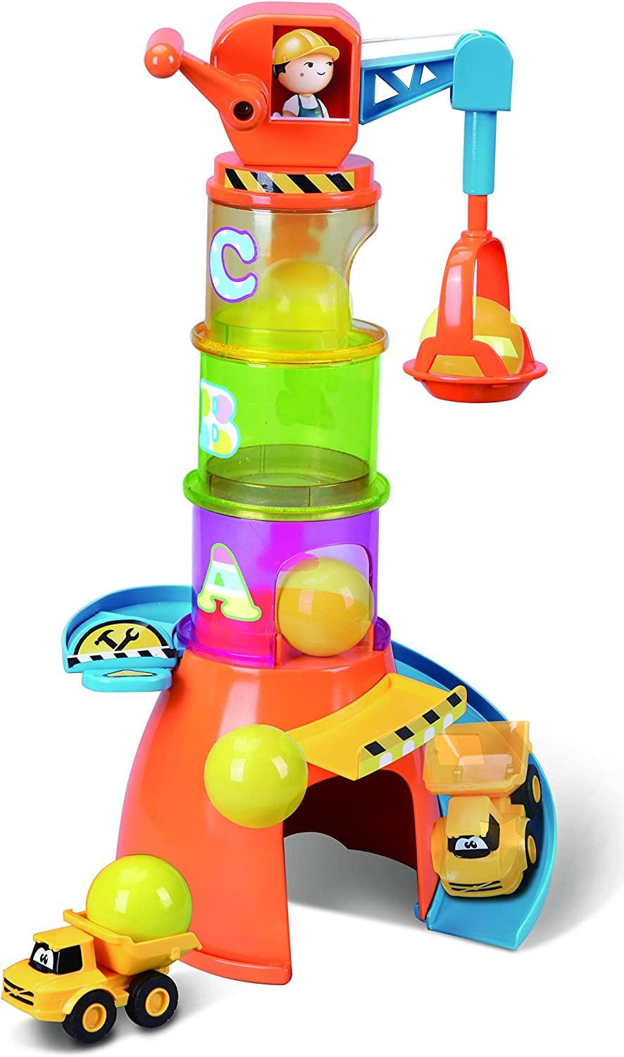 BB Junior 16-88605 Stapelkraan 5-in-1 Speelset met Volvo kipper
